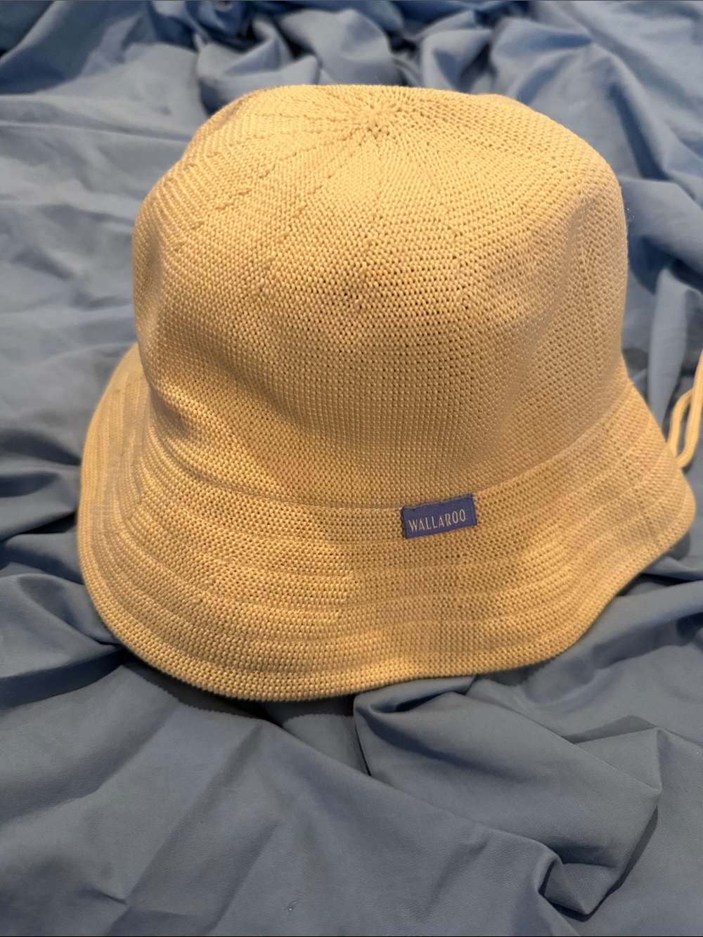 Wallaboo Cream Knit Bucket Hat for Women Adjustable Victoria Details